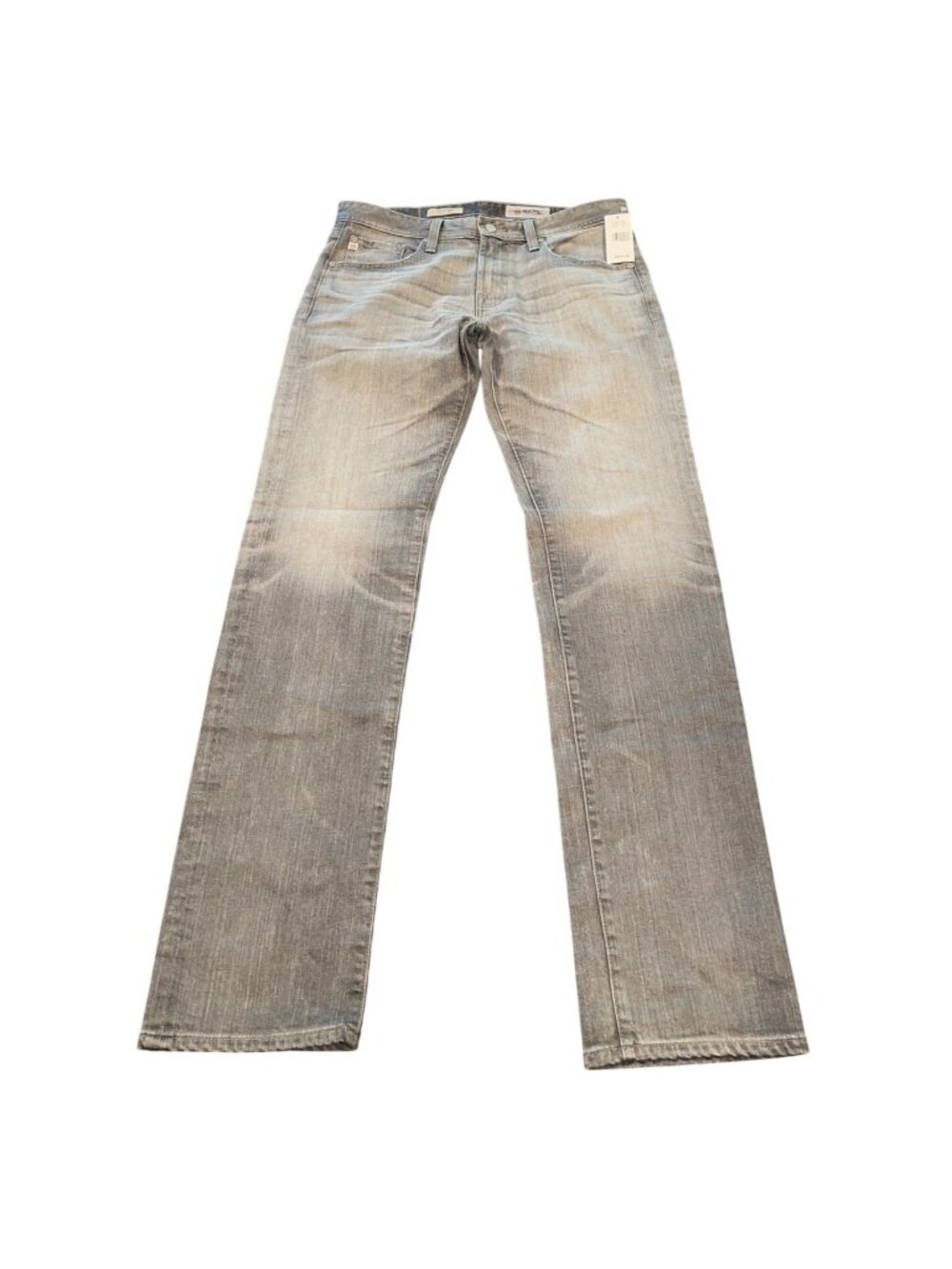 AG Matchbox Slim Straight Jean 32x33 Light Gray Distressed Faded AG-ED Denim